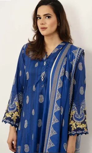 3PC Printed Lawn Unstitched Suit